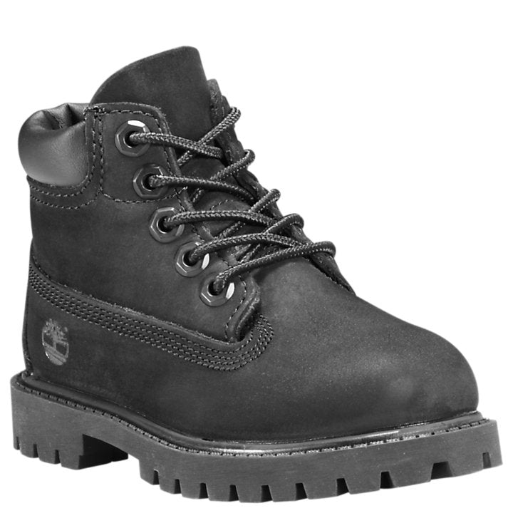 Timberland Junior 6 Inch Premium Waterproof Kids Boots Black Nubuck