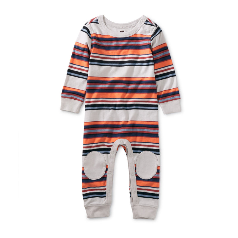 Tea Collection Stripe Knee Patch Baby Romper
