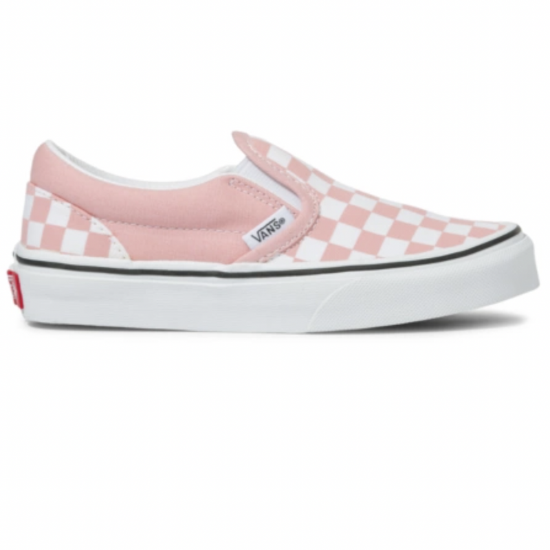VANS Pink White Checkerboard Classic Slip On Youth Sneaker Twiggz