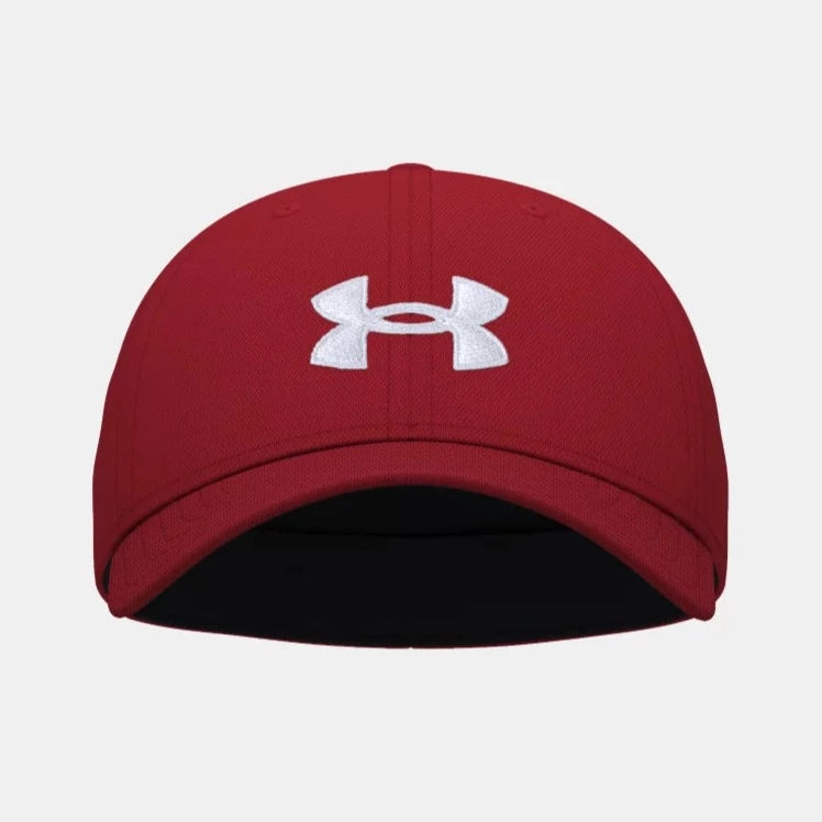Under Armour Baseball Hat Cap Blitzing Print Gray Red Orange Flexfit New 