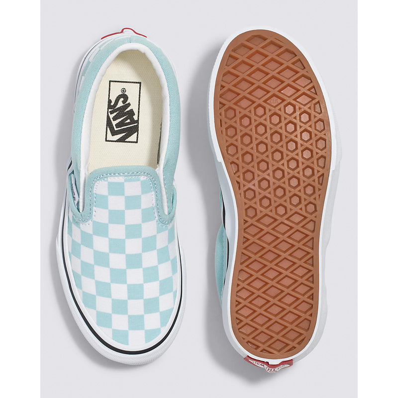 VANS Canal Blue Checkerboard Classic Slip On Children s Sneaker