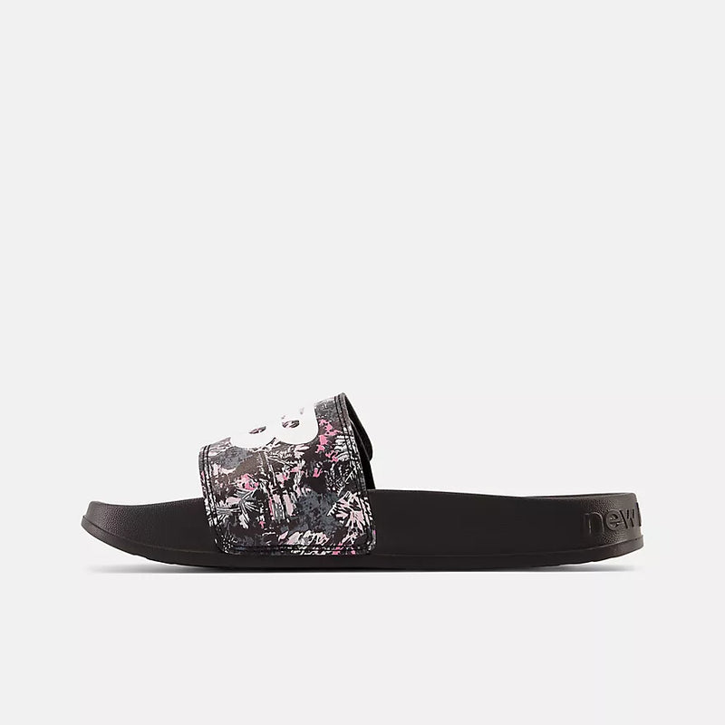 New Balance Black White Light Raspberry 200 Adjustable Slide