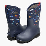 BOGS Navy Pixel Shark Classic Seamless Boots