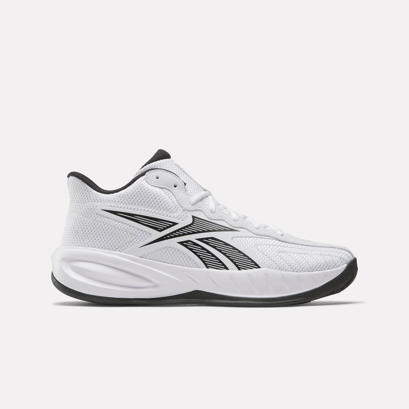 Reebok White/Core Black/Barely Grey Press Youth Sneaker