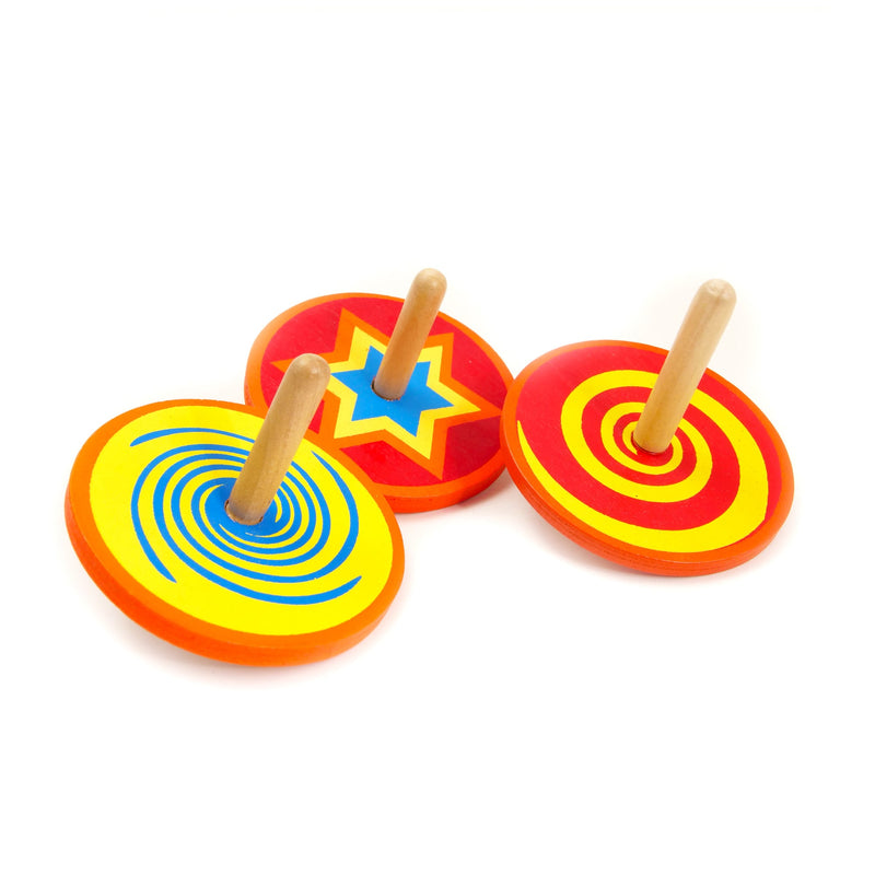 Assorted Wooden Spinning Tops