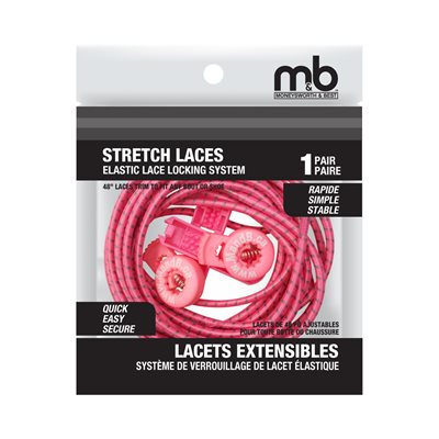 M&B Pink/Grey 48" Elastic Lace Locking System