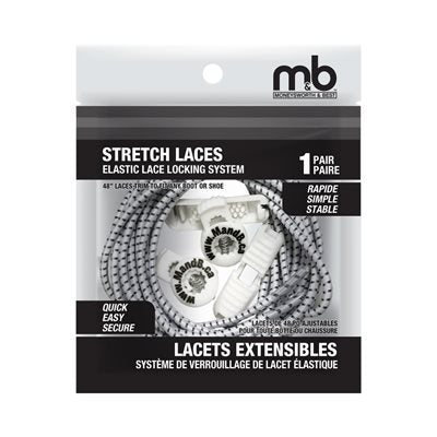 M&B Grey 48" Elastic Lace Locking System