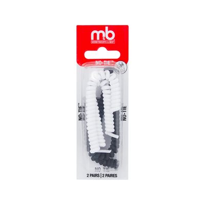 M&B White/Black 38" No Tie Laces