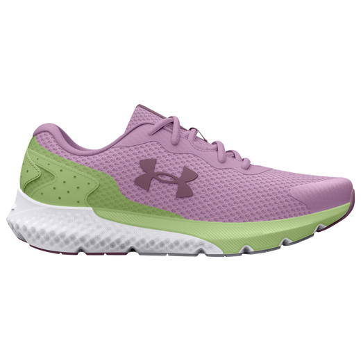 Under Armour Fresh Orchid/Lumos Lime/Misty Purple Charged Rogue 3 Youth Sneaker