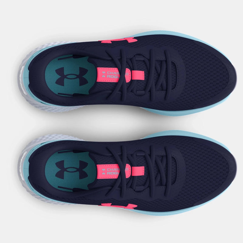 Under Armour Midnight Navy/Blizzard/Pink Shock Charged Rogue 3 Youth Sneaker