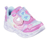 Skechers Pink Turquoise Heart Lights Lovin Reflection Toddler Sneaker