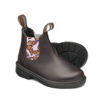 Blundstone Brown With Butterfly Lilac Elastic Kids' Boot
