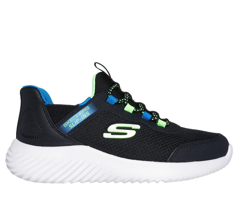 Skechers Black/Lime Slip-Ins Bounder Brisk Burst Children's Sneaker