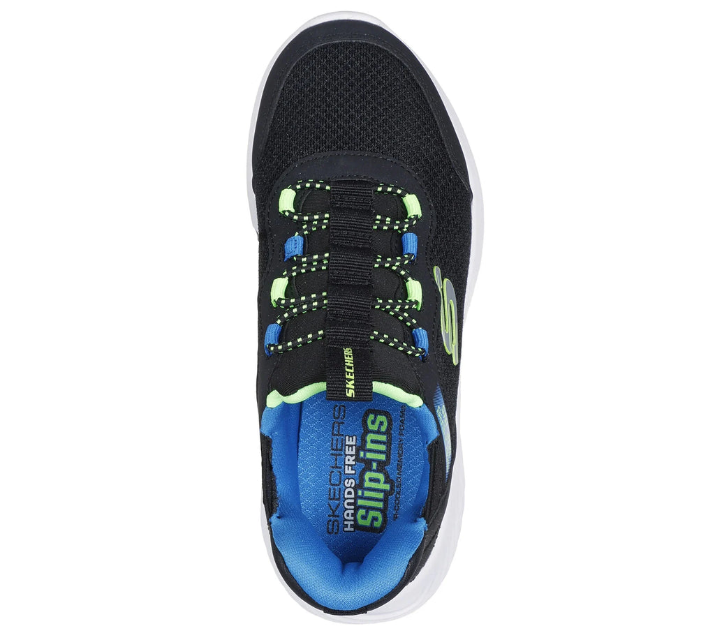 Skechers Black/Lime Slip-Ins Bounder Brisk Burst Children's Sneaker