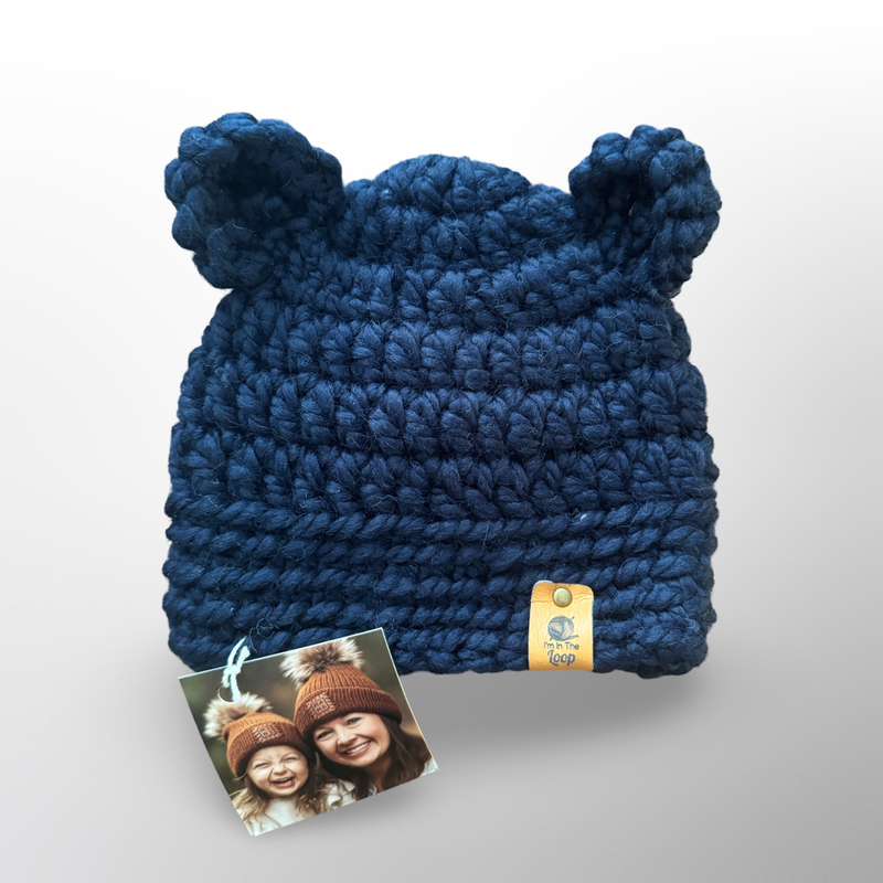 I'm in the Loop Navy Baby Bear Beanie