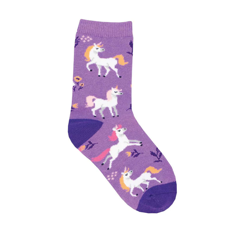 Socksmith Purple Unicorn Flowers Socks