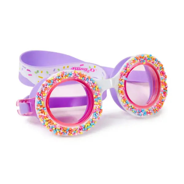 Bling2O Purple Donut Sprinkle Kids Swim Goggles