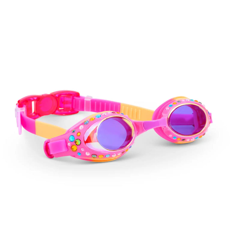 Bling2O Pink/Orange Glimmering Gems Kids Swim Goggles