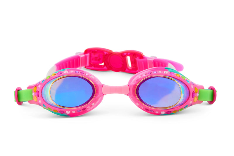 Bling2O Pink/Green Glimmering Gems Kids Swim Goggles