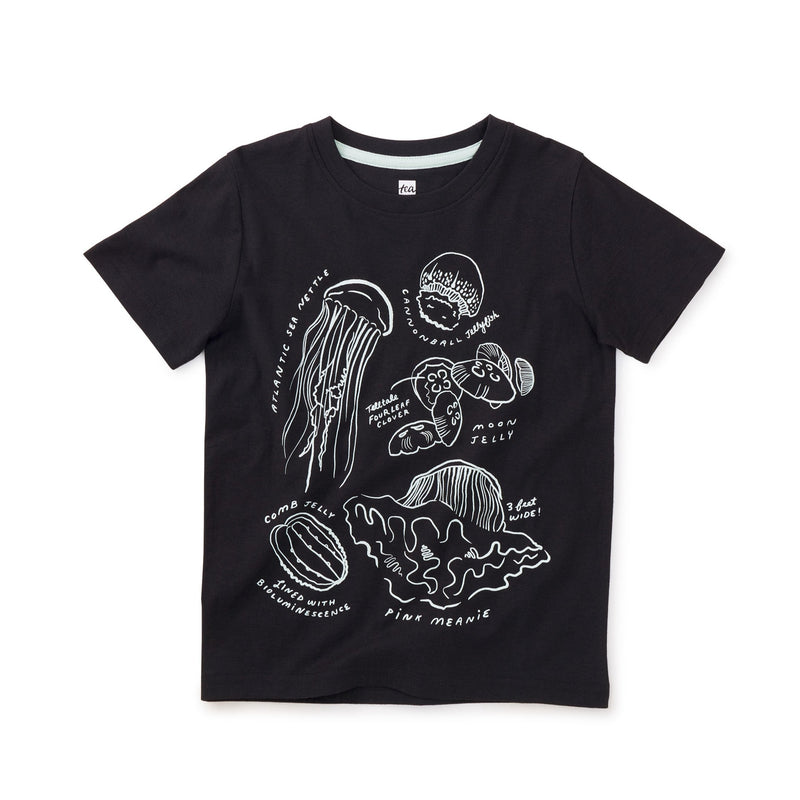 Tea Collection Jet Black Jellyfish Discovery Graphic Tee