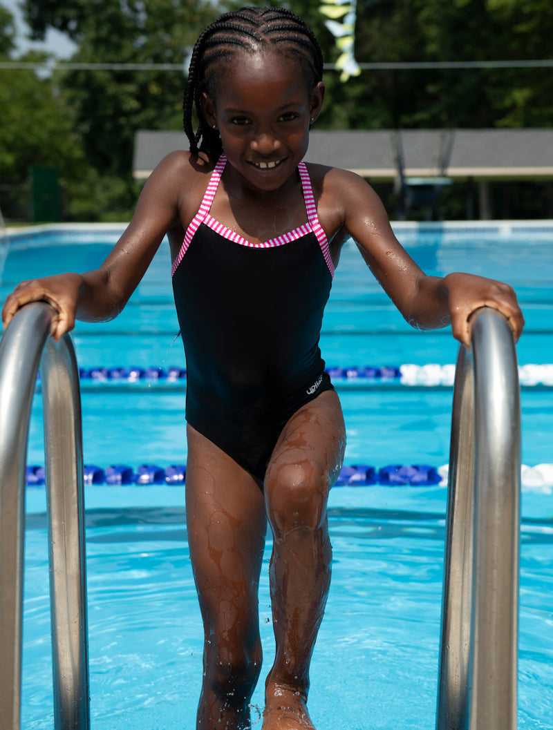 Dolfin Black Uglies Criss-Cross Back One Piece Swimsuit