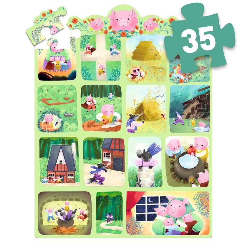 Djeco Three Little Pigs 35 Piece Story Puzzle