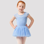 Mirella Baby Blue Paisley Cap Sleeve Leotard