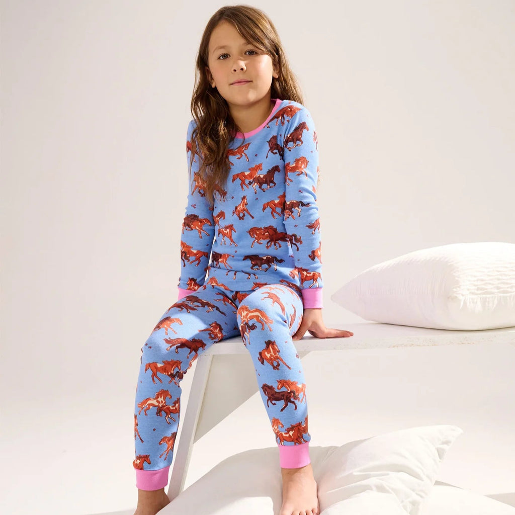 Hatley Tinsel Horses Cotton Pajama Set