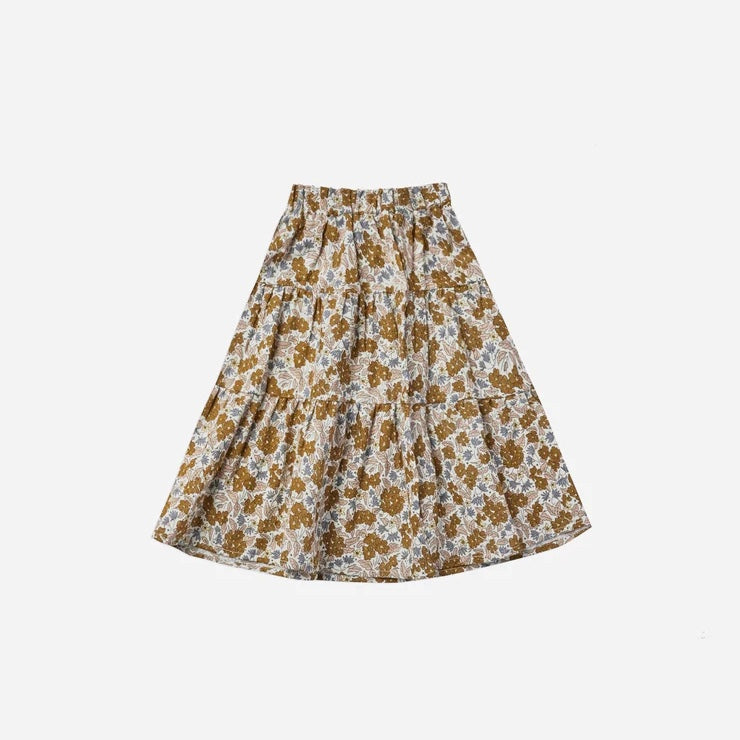 Rylee + Cru Ivory Tiered Midi Skirt