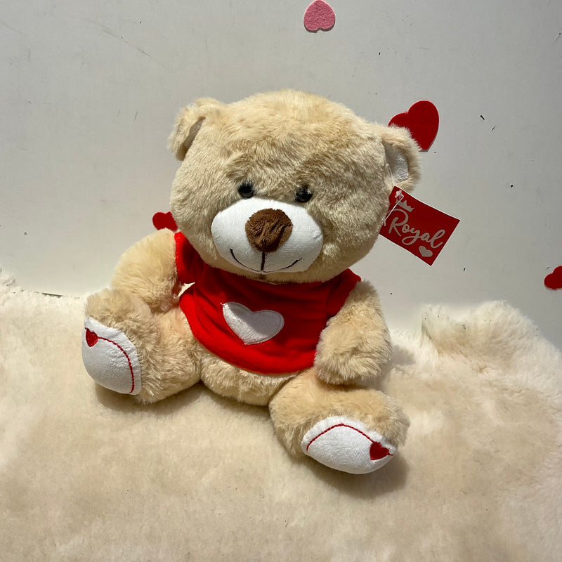 Cody Tan Teddy Bear With Heart Shirt