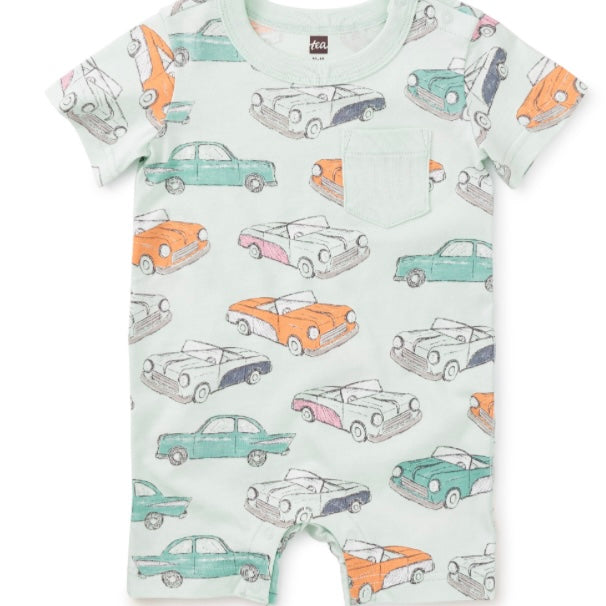 Tea Collection Cuban Cars Pocket Baby Romper
