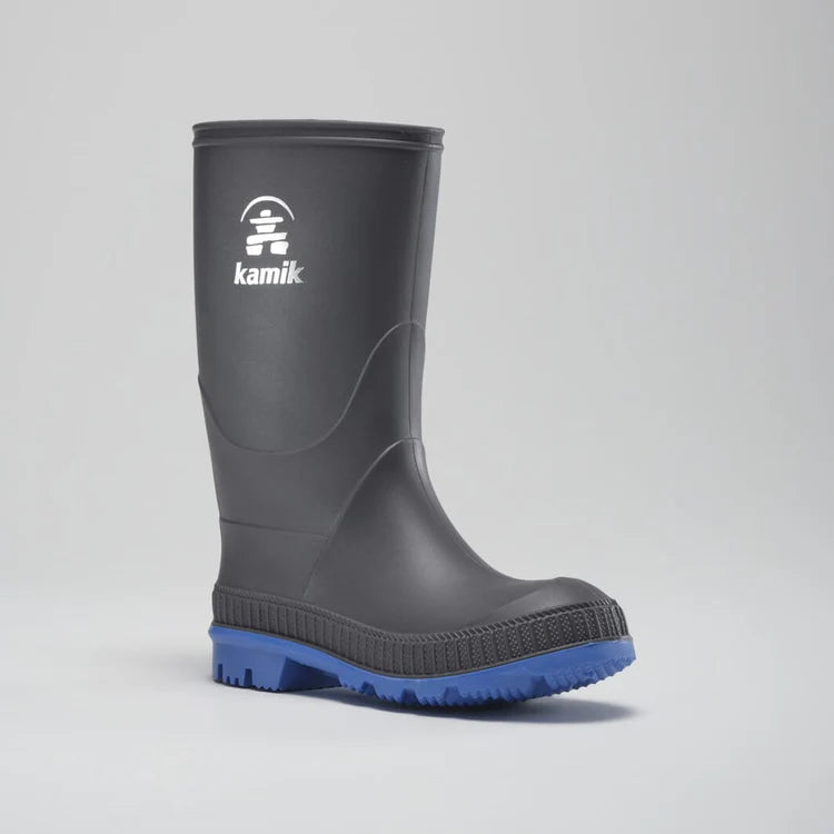 Kamik Charcoal/Blue Stomp Children's Rain Boot