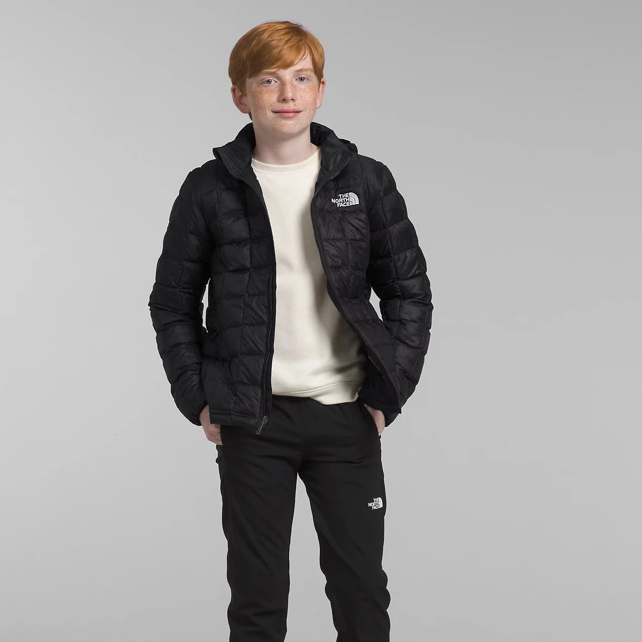 The North Face ThermoBall Hooded Jacket Boys S TNF Black