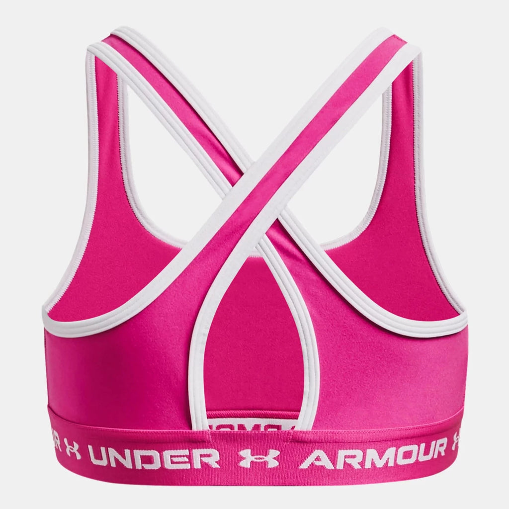 Under Armour Rebel Pink/White Crossback Sports Bra