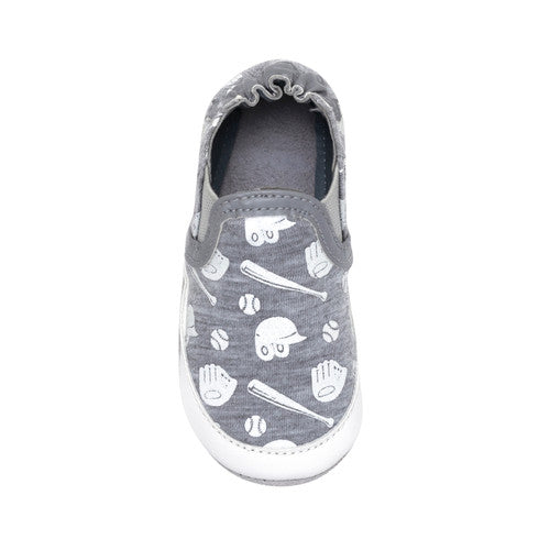 Robeez Grey MVP Baseball Glow Soft Sole Shoes