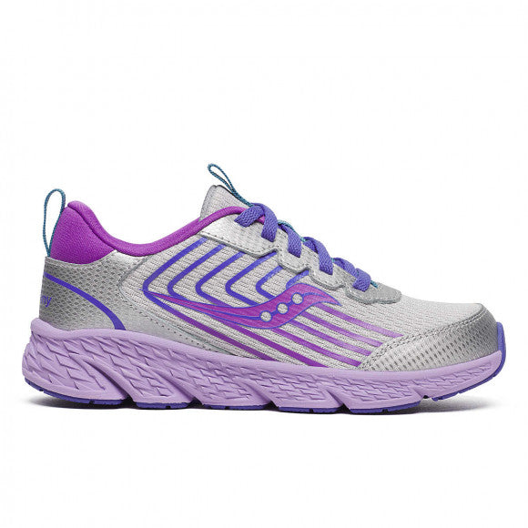 Saucony Silver/Purple Wind 3.0 Children's Sneaker