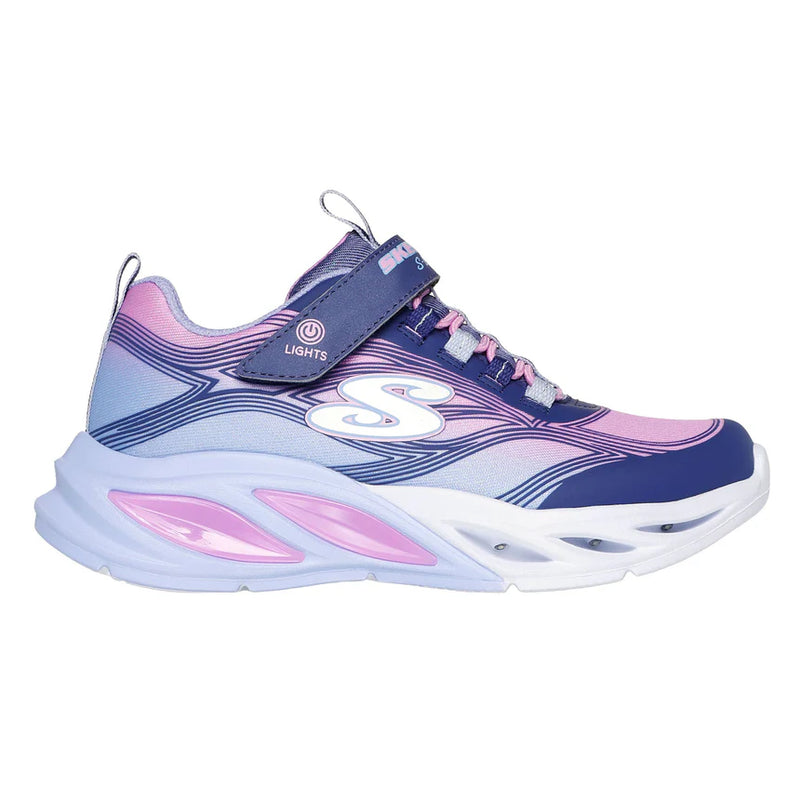 Skechers Navy Multi Sola Glow S-Lights Children's Sneaker