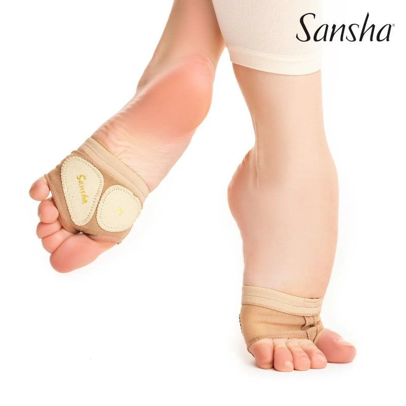 Sansha Dark Tan Foot Thong In Mesh