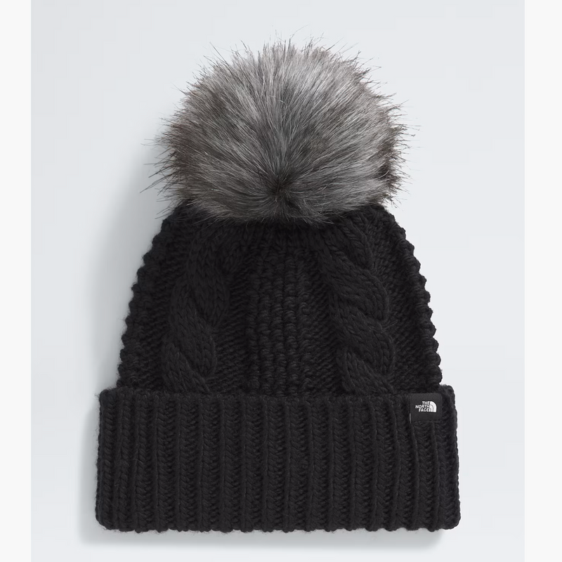 The North Face Black Oh Mega Fur Pom Beanie