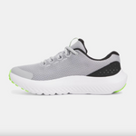 Under Armour Mod Grey/Black/Hyper Green Surge 4 Youth Sneaker