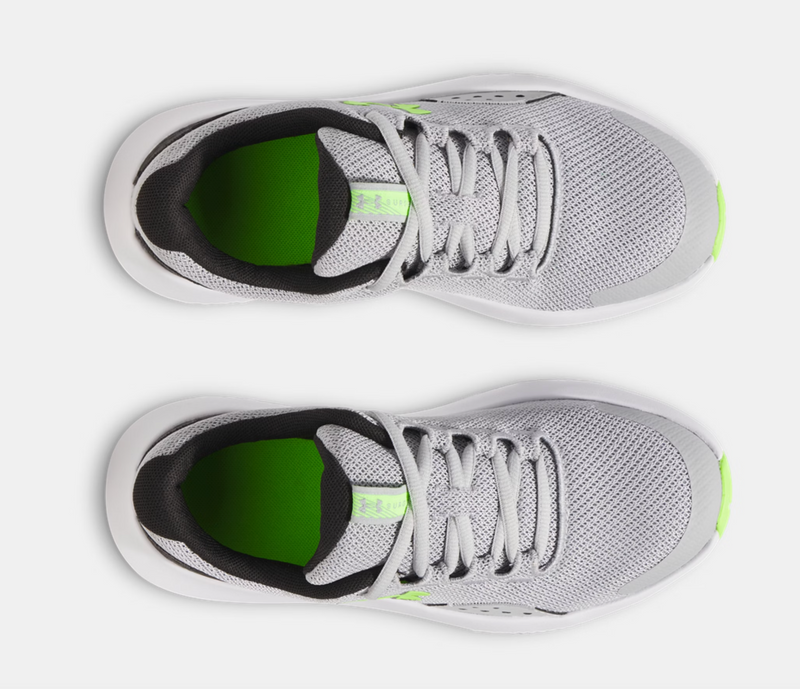 Under Armour Mod Grey/Black/Hyper Green Surge 4 Youth Sneaker