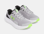 Under Armour Mod Grey/Black/Hyper Green Surge 4 Youth Sneaker