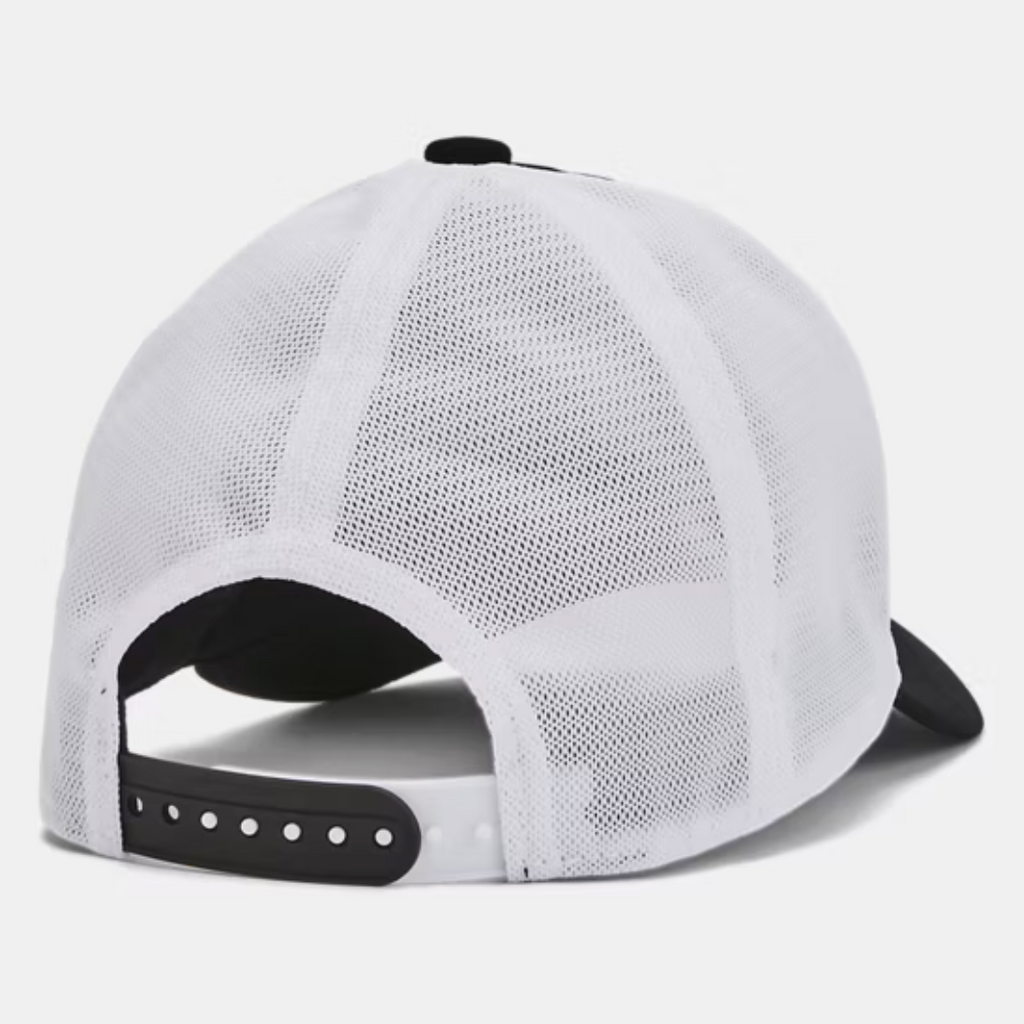 Under Armour Black/White Essential Mid Trucker Cap