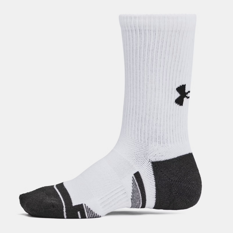 Under Armour White/Jet Grey Performance Tech 6 Pack Crew Socks