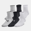 Under Armour Black/Mod Grey Performance Tech 6 Pack Quarter Socks