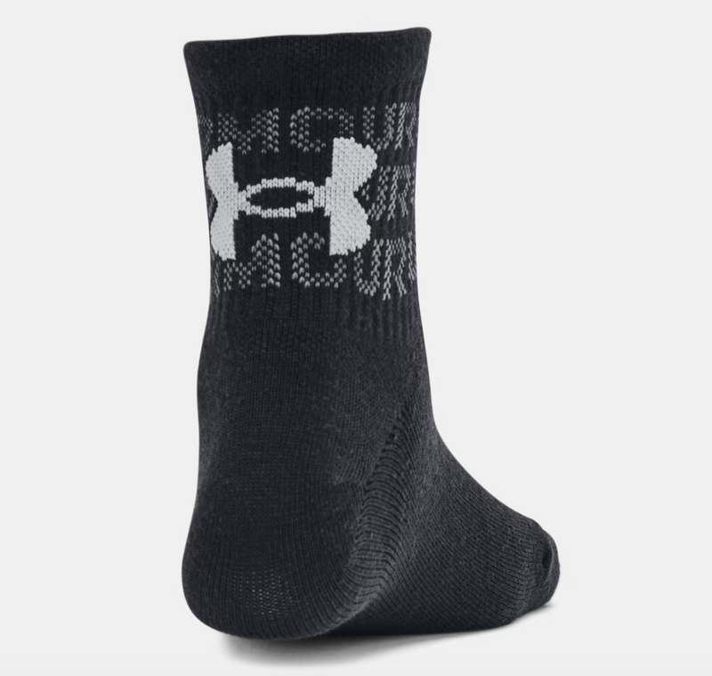 Under Armour Black/Mod Grey Performance Tech 6 Pack Quarter Socks
