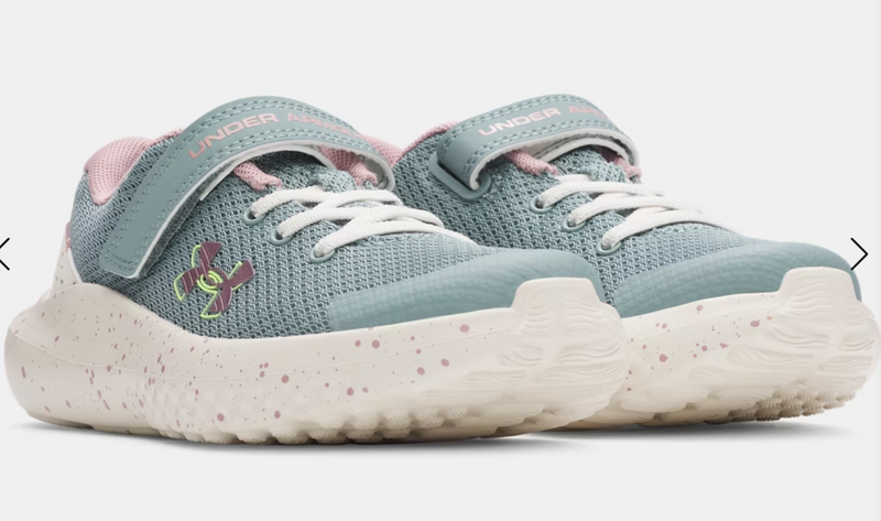 Under Armour Serpentine/Stone/Metallic Tourmaline Pink Surge 4 A/C Children’s Sneaker