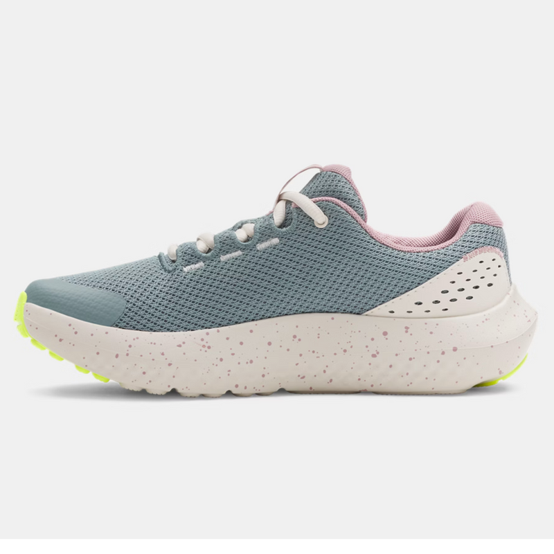 Under Armour Serpentine/Stone/Metallic Tourmaline Pink Surge 4 Youth Sneaker