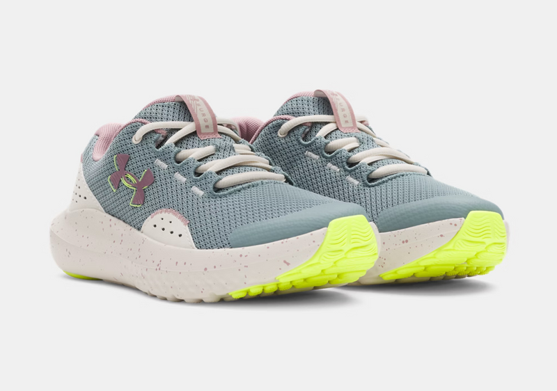 Under Armour Serpentine/Stone/Metallic Tourmaline Pink Surge 4 Youth Sneaker