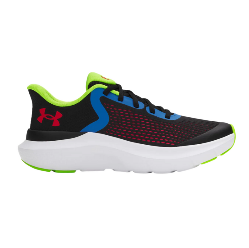 Under Armour Black/High Vis Yellow/Racer Red Rogue 5 Youth Sneaker